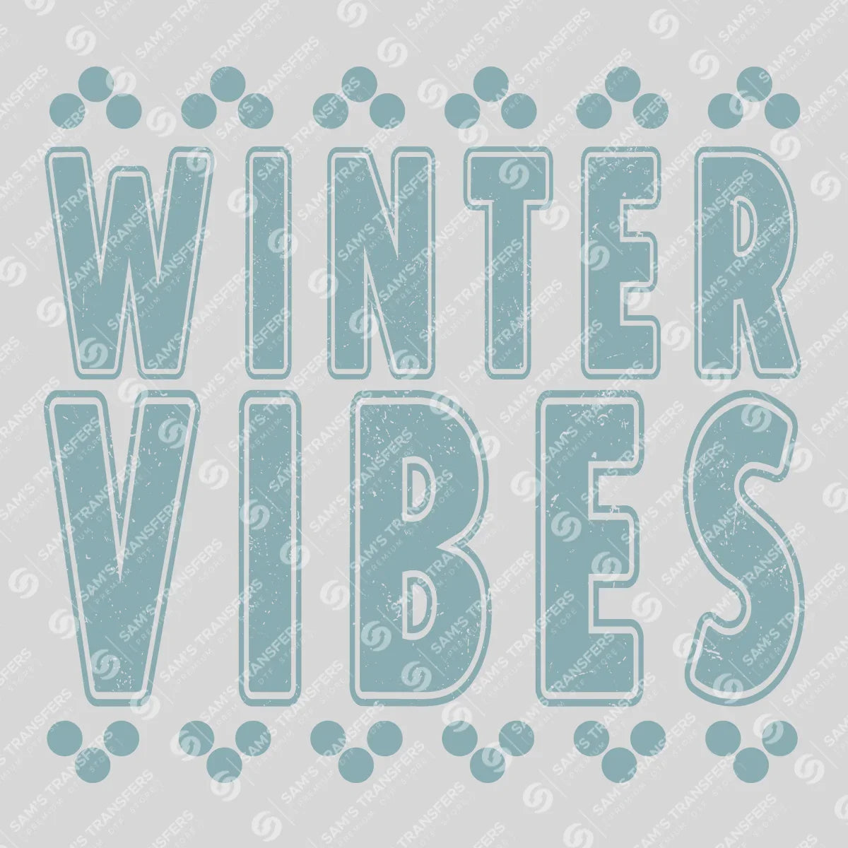 Apparel featuring a Winter Vibes-themed DTF transfer.