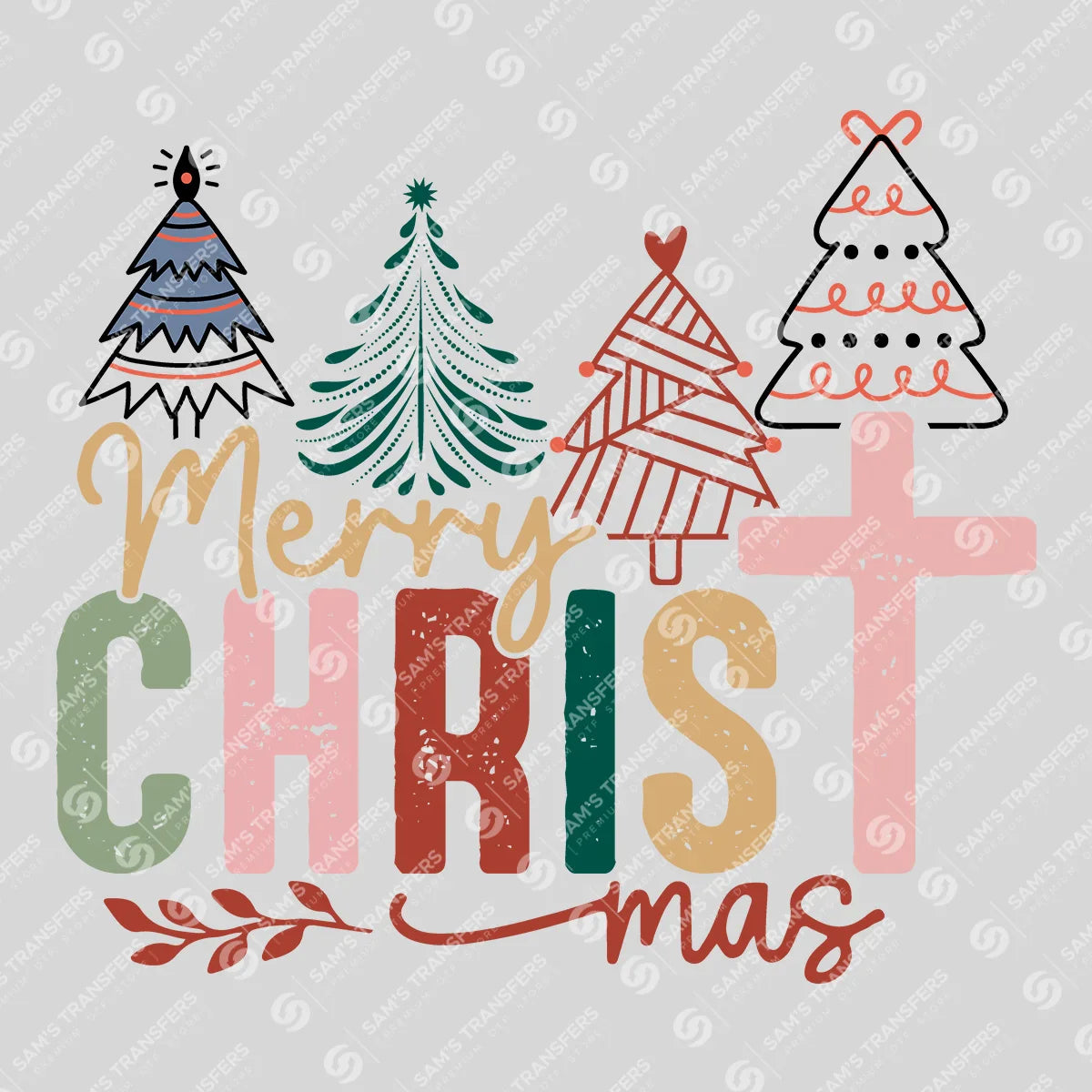 Apparel featuring a Merry Christmas-themed DTF transfer.