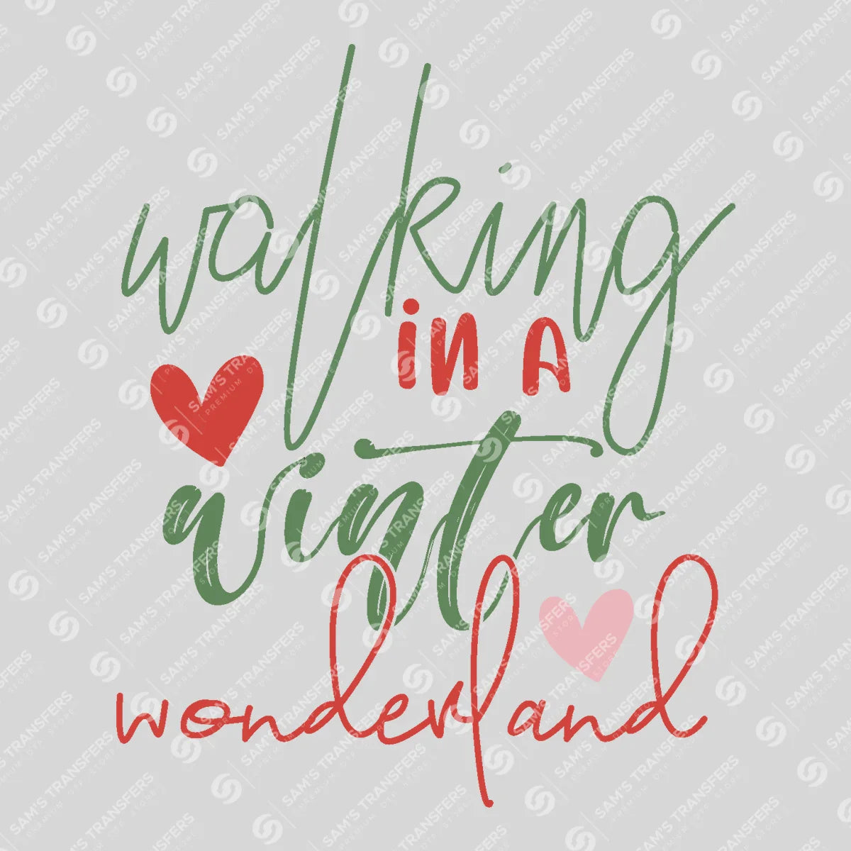 Apparel featuring a Walking In A Winter Wonderland-themed DTF transfer.
