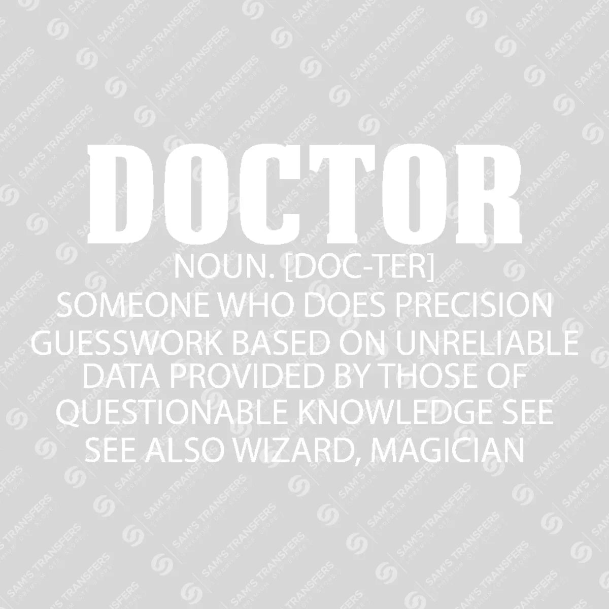 Apparel featuring a Doctor Definition-themed DTF transfer.