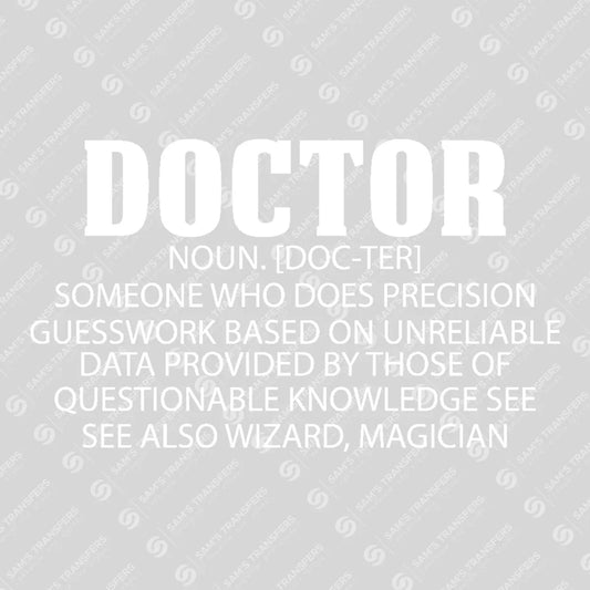 Apparel featuring a Doctor Definition-themed DTF transfer.