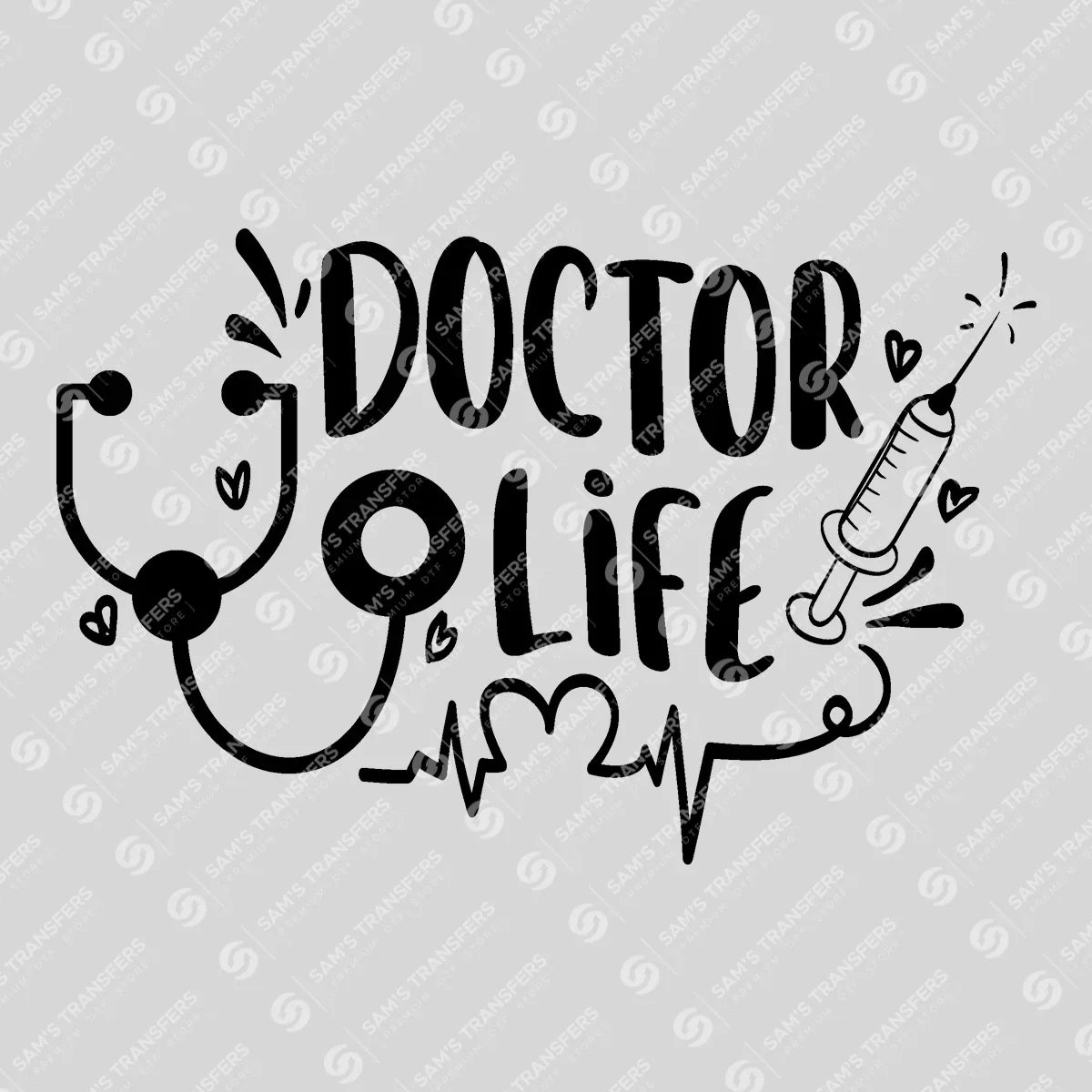 Apparel featuring a Doctor Life-themed DTF transfer.