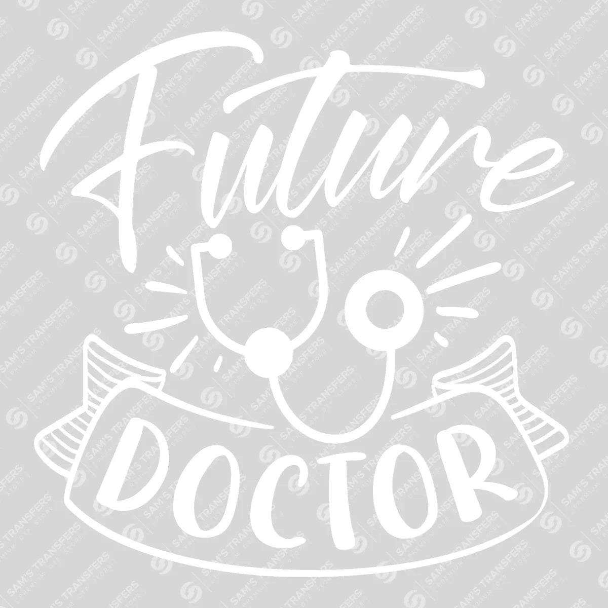 Apparel featuring a Future Doctor-themed DTF transfer.
