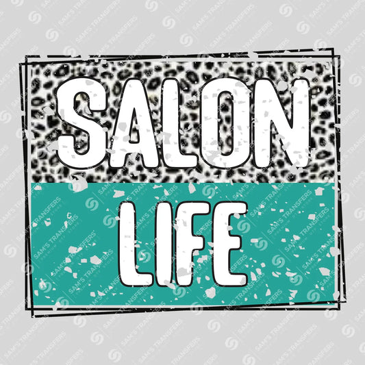 Apparel featuring a Salon Life-themed DTF transfer.