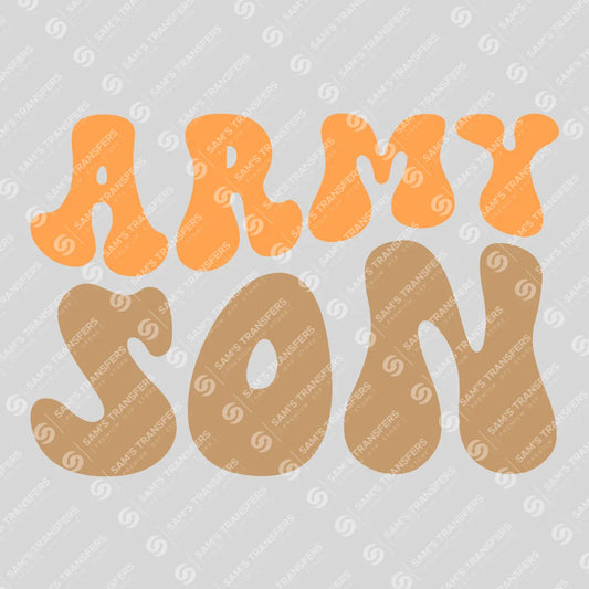 Apparel featuring a Army Son-themed DTF transfer.