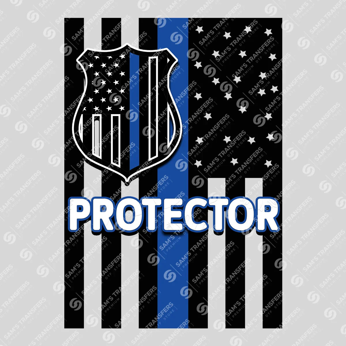 Apparel featuring a Protector-themed DTF transfer.