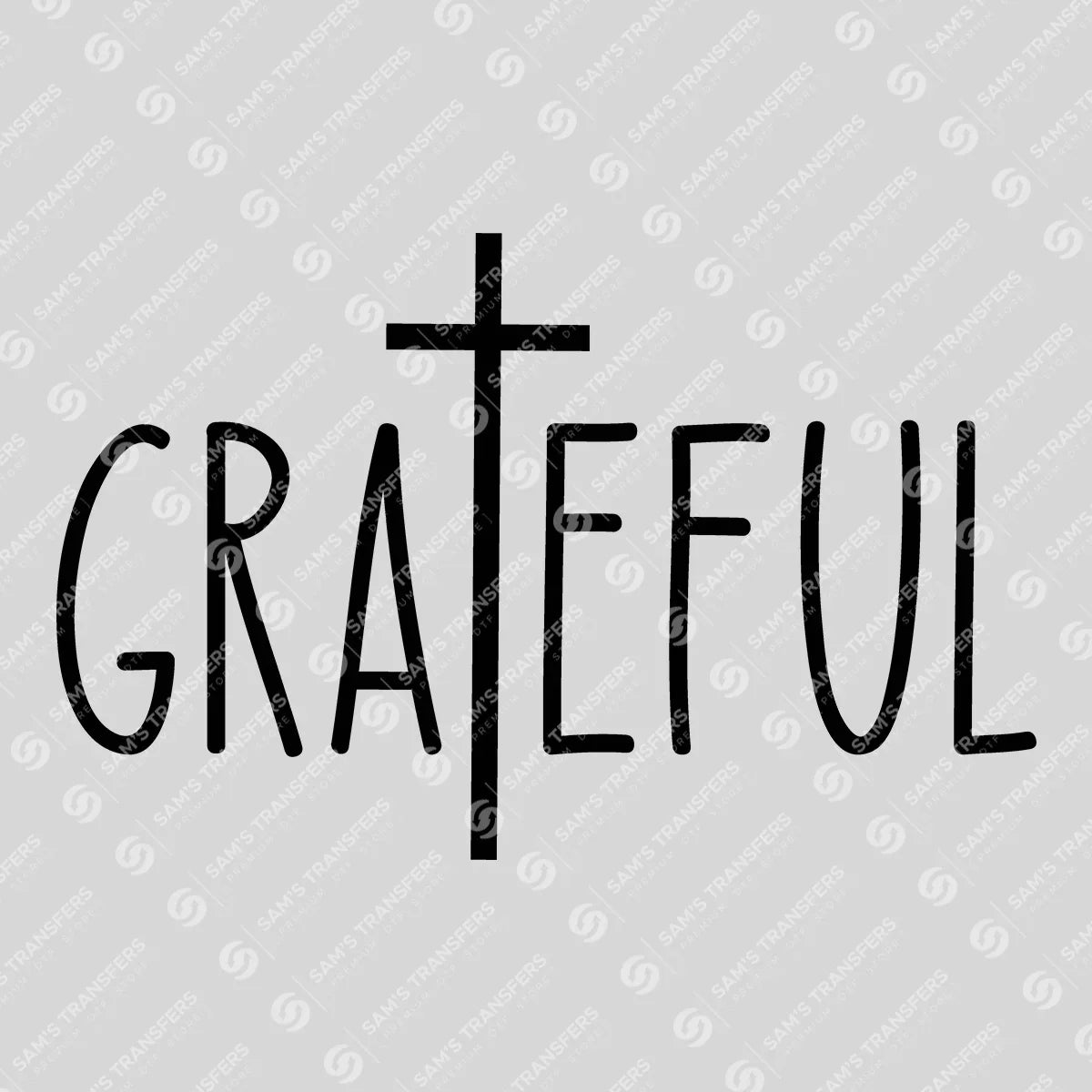 Apparel featuring a Grateful Cross-themed DTF transfer.