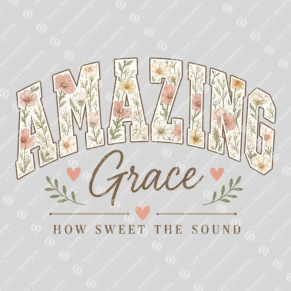 Apparel featuring a Amazing Grace How Sweet the Sound-themed DTF transfer.