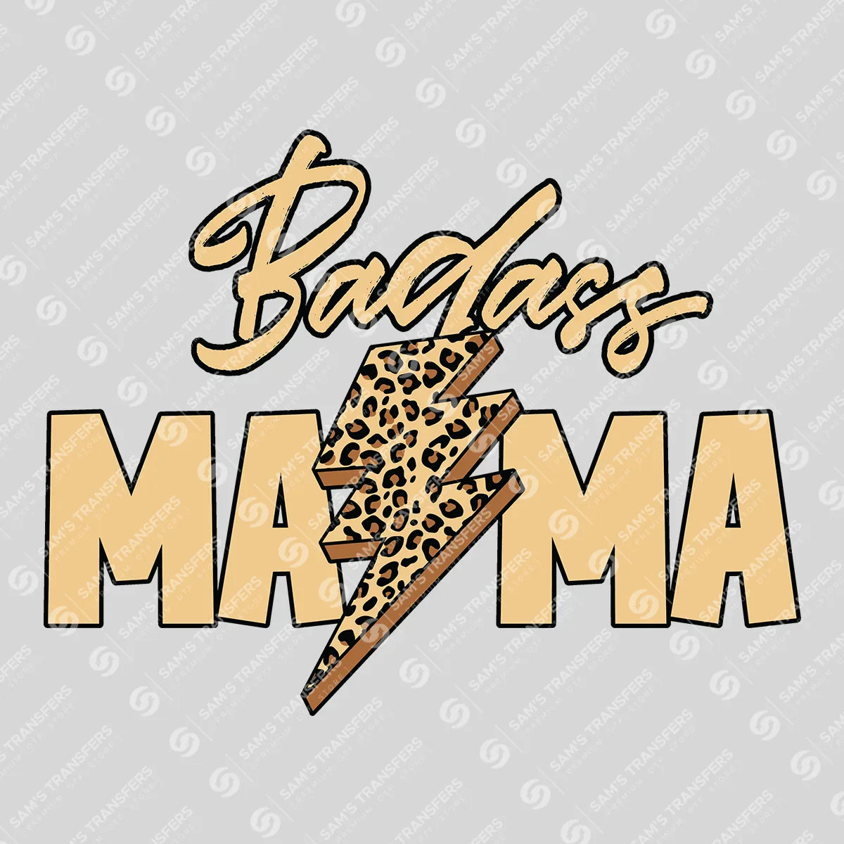 Apparel featuring a Badass Mama-themed DTF transfer.