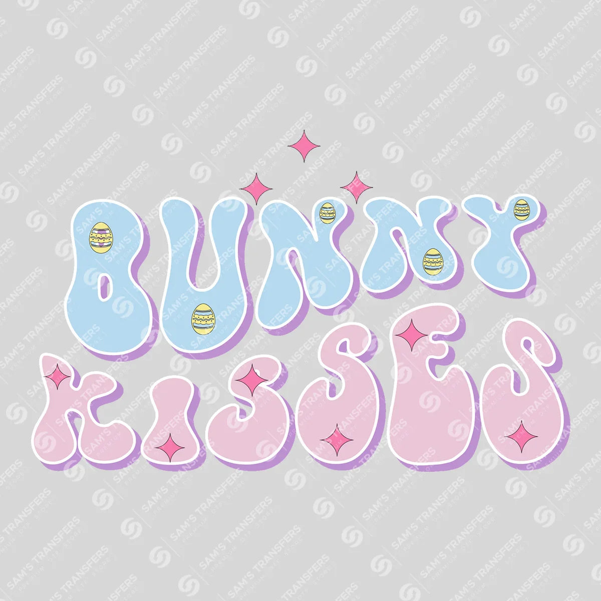 Apparel featuring a Bunny Kisses-themed DTF transfer.