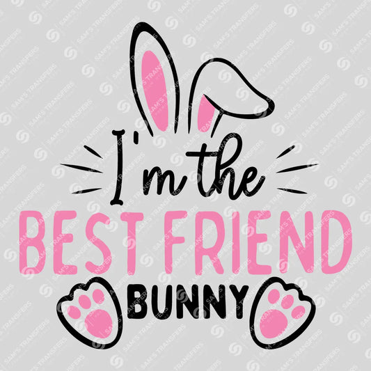 Apparel featuring a I'm the Best Friend Bunny-themed DTF transfer.