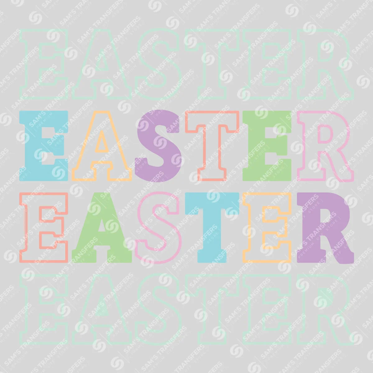 Apparel featuring a Retro Easter-themed DTF transfer.
