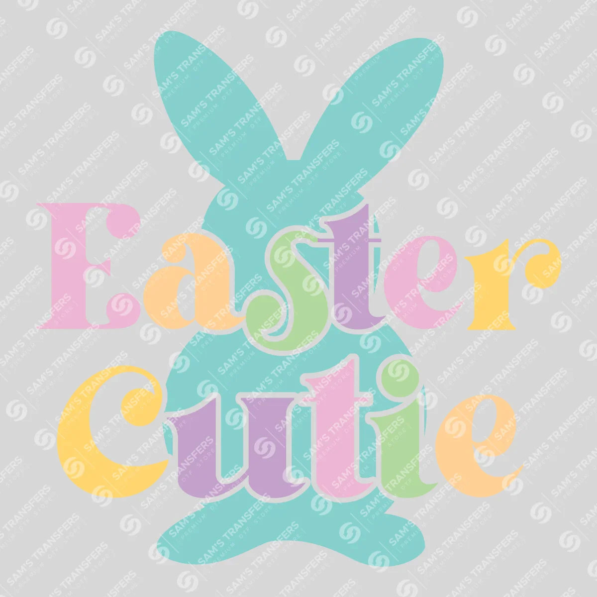 Apparel featuring a Easter Cutie-themed DTF transfer.