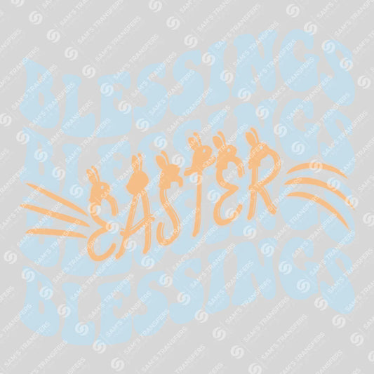 Apparel featuring a Easter Blessings-themed DTF transfer.