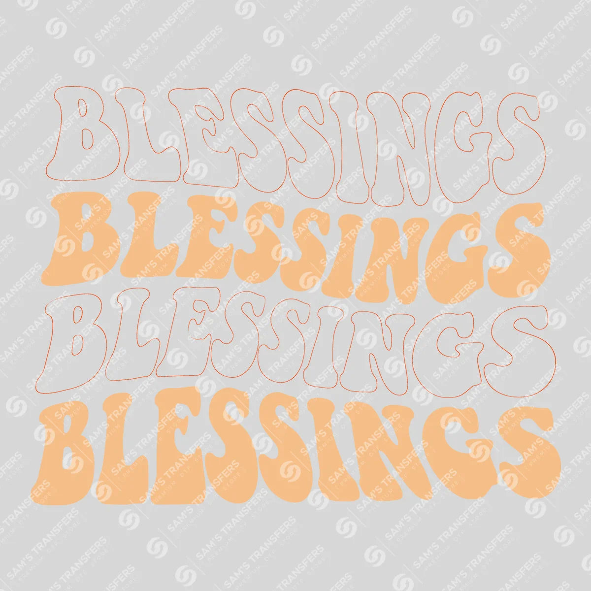 Apparel featuring a Blessings-themed DTF transfer.