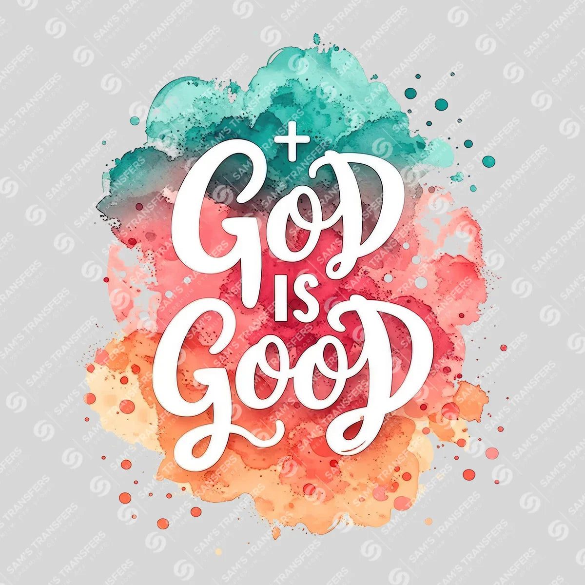 Apparel featuring a God Is Good-themed DTF transfer.