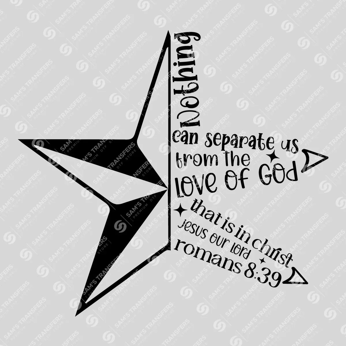 Apparel featuring a Nothing Can Separate Us-themed DTF transfer.