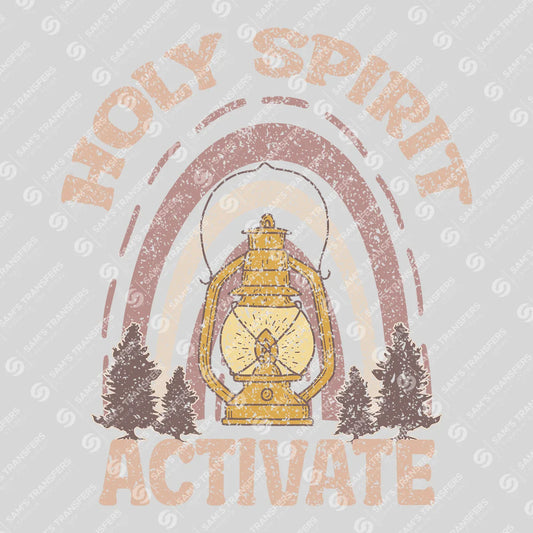 Apparel featuring a Holy Spirit Activate-themed DTF transfer.