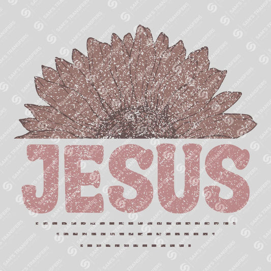 Apparel featuring a Jesus-themed DTF transfer.