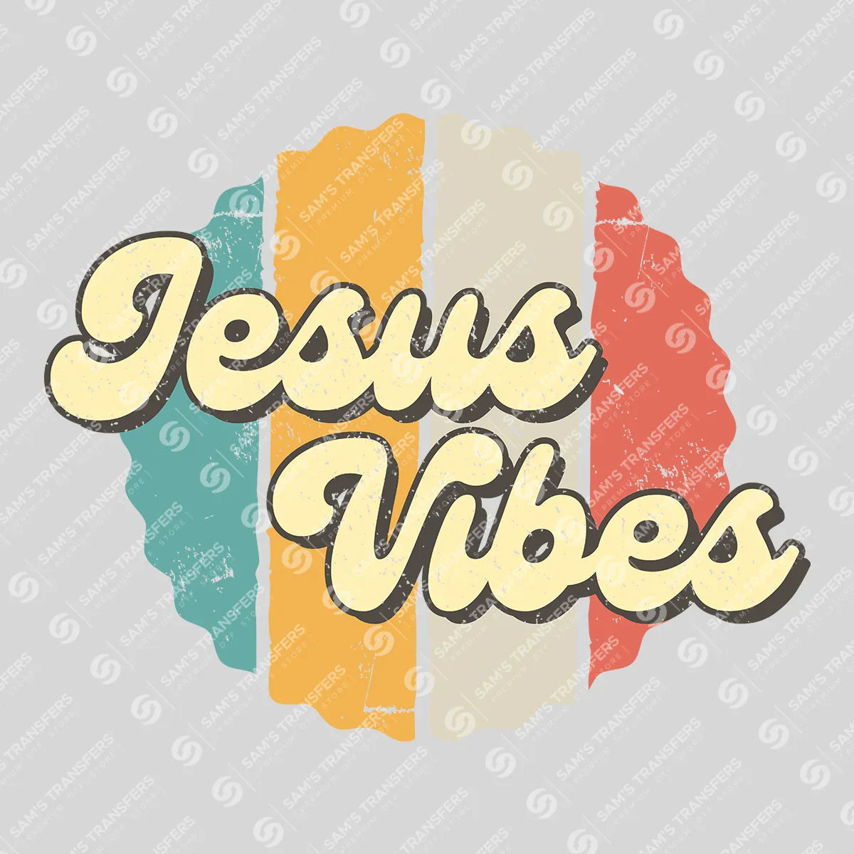 Apparel featuring a Jesus Vibes-themed DTF transfer.