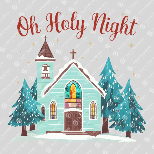 Apparel featuring a Oh Holy Night-themed DTF transfer.