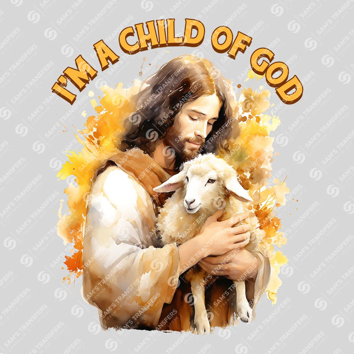 Apparel featuring a I'm a Child of God-themed DTF transfer.
