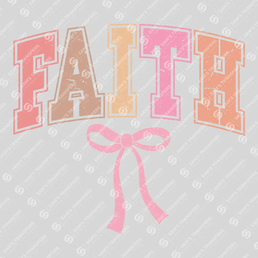 Apparel featuring a Faith-themed DTF transfer.