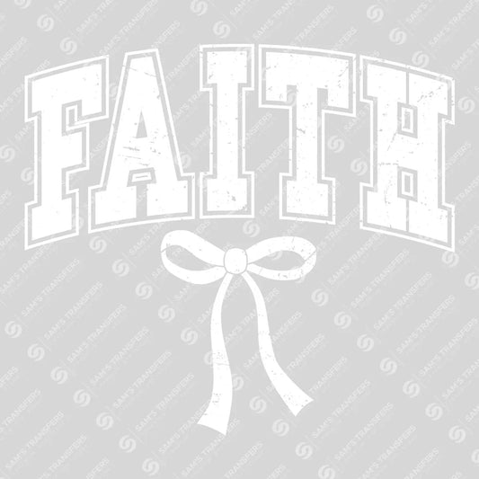 Apparel featuring a Faith-themed DTF transfer.