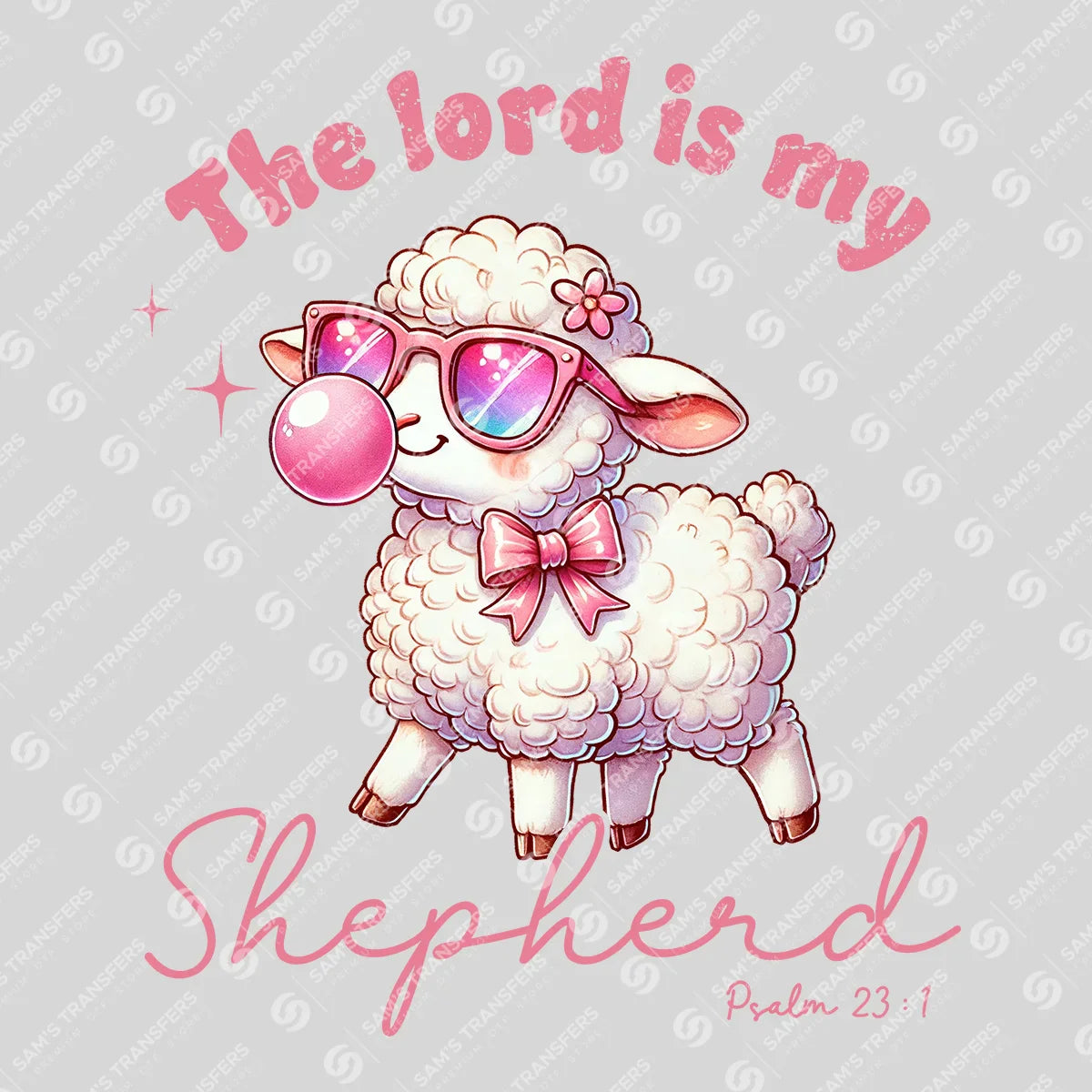 Apparel featuring a The Lord Is My Shepherd-themed DTF transfer.