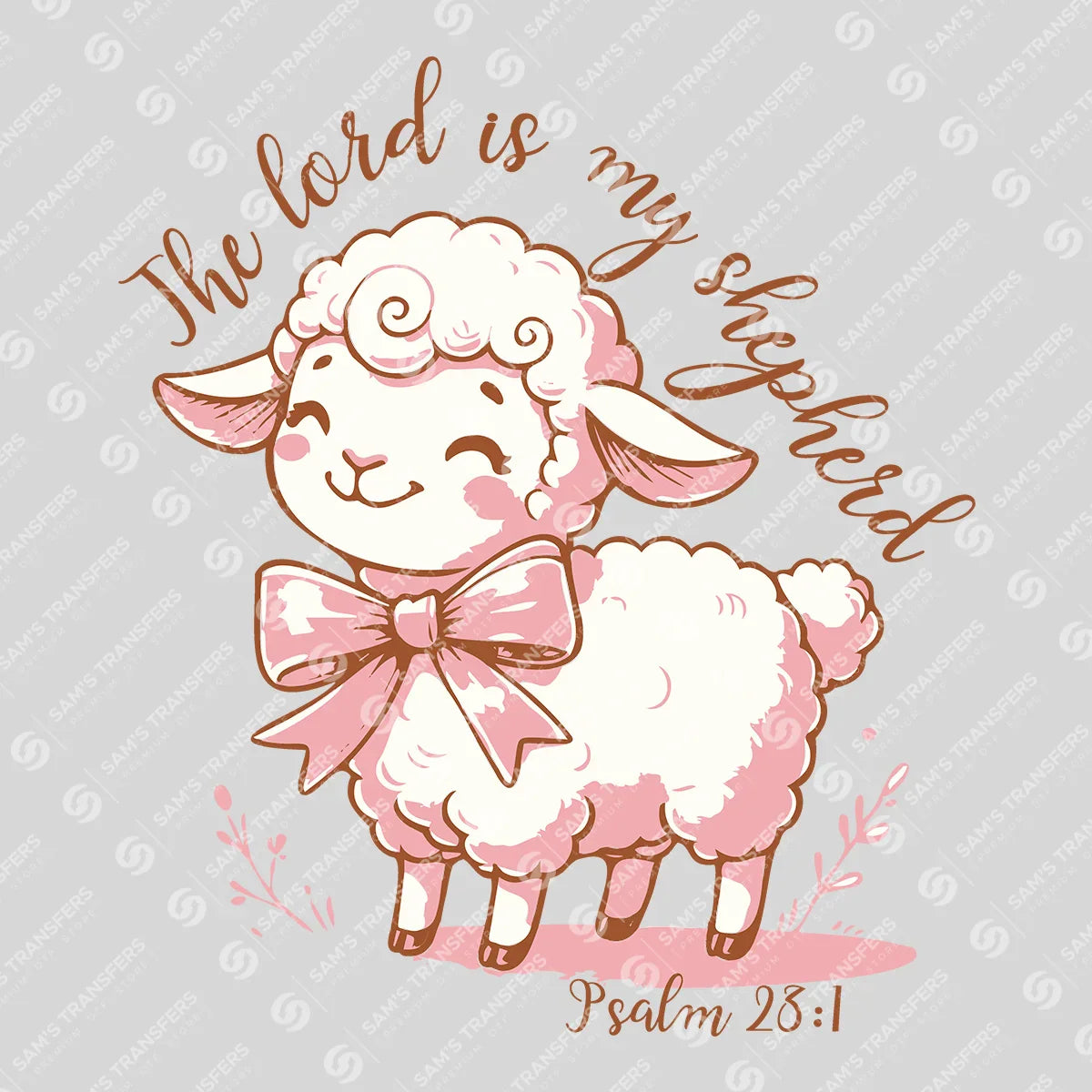 Apparel featuring a The Lord Is My Shepherd-themed DTF transfer.