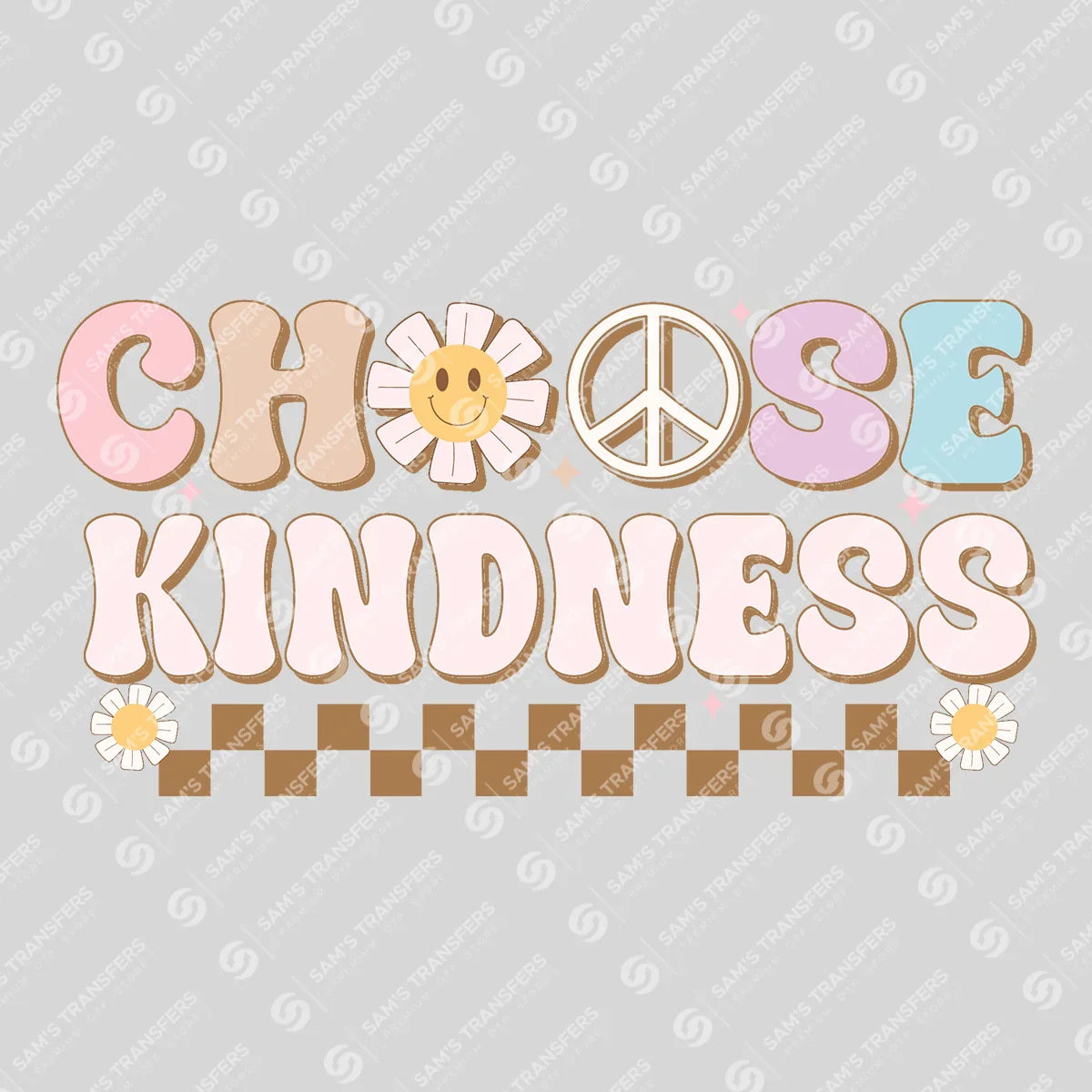 Apparel featuring a Choose Kindness-themed DTF transfer.