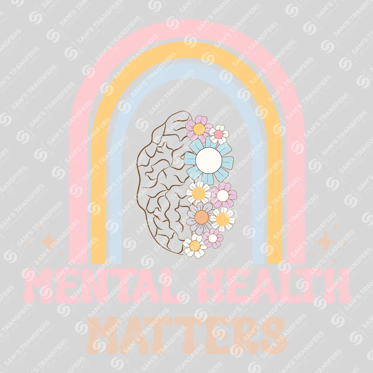Apparel featuring a Mental Health Matters-themed DTF transfer.