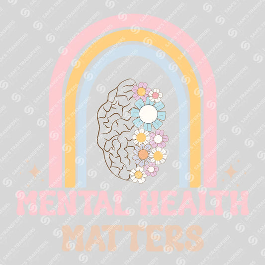 Apparel featuring a Mental Health Matters-themed DTF transfer.