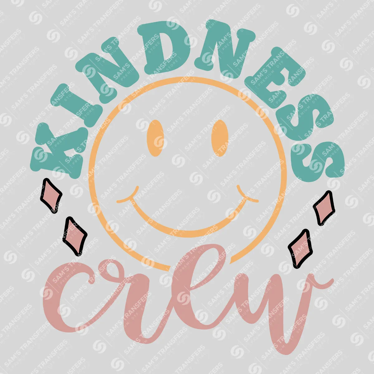 Apparel featuring a Kindness Crew-themed DTF transfer.