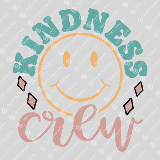 Apparel featuring a Kindness Crew-themed DTF transfer.