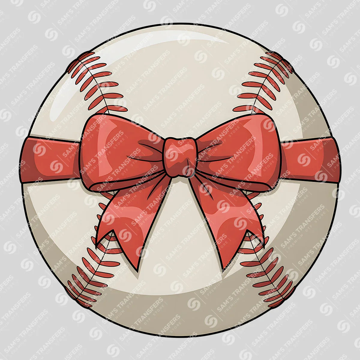 Apparel featuring a Baseball Bow-themed DTF transfer.