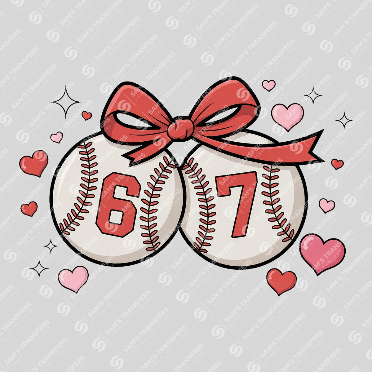 Apparel featuring a Baseball 6 7-themed DTF transfer.
