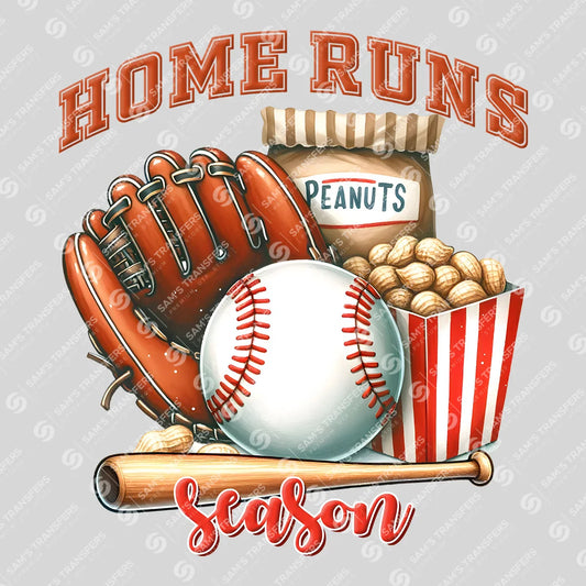Apparel featuring a Home Runs Season-themed DTF transfer.