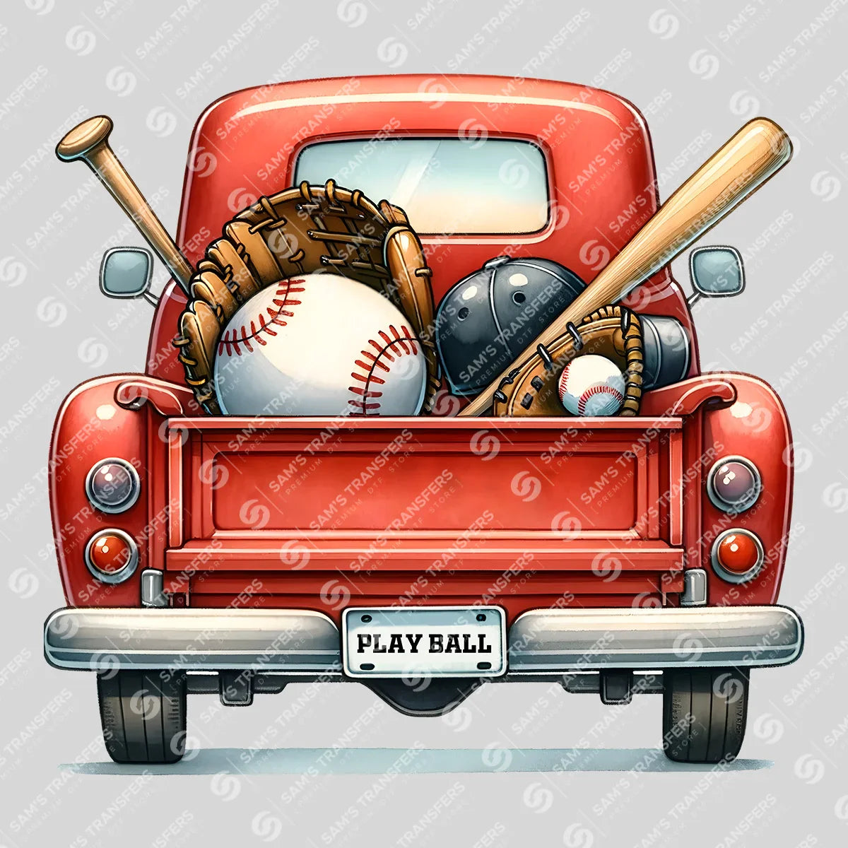 Apparel featuring a Play Ball Truck-themed DTF transfer.