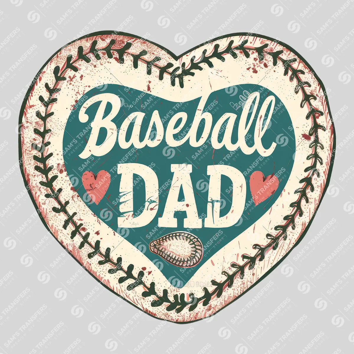 Apparel featuring a Baseball Dad-themed DTF transfer.