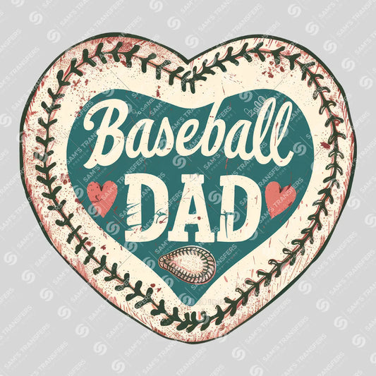 Apparel featuring a Baseball Dad-themed DTF transfer.