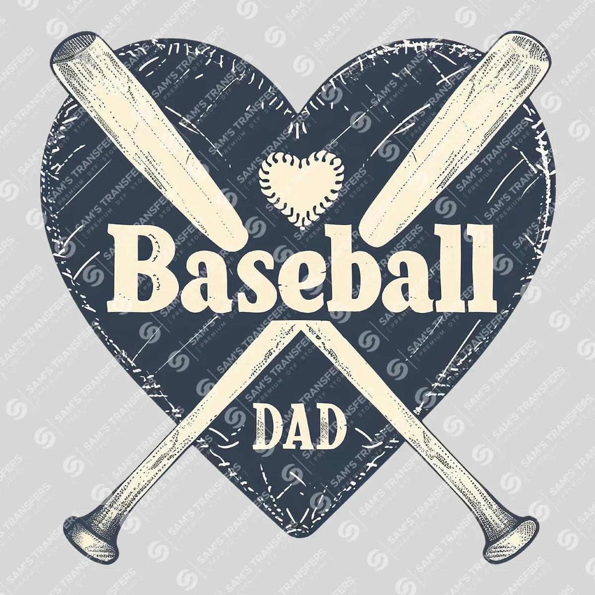 Apparel featuring a Baseball Dad-themed DTF transfer.