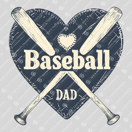 Apparel featuring a Baseball Dad-themed DTF transfer.