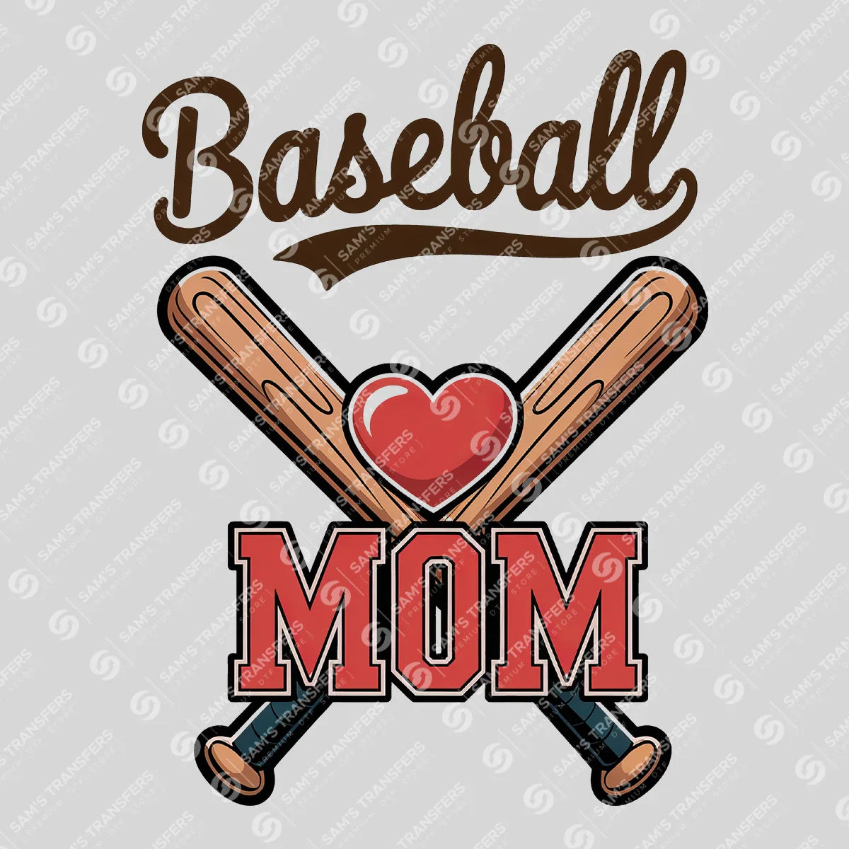 Apparel featuring a Baseball Mom-themed DTF transfer.