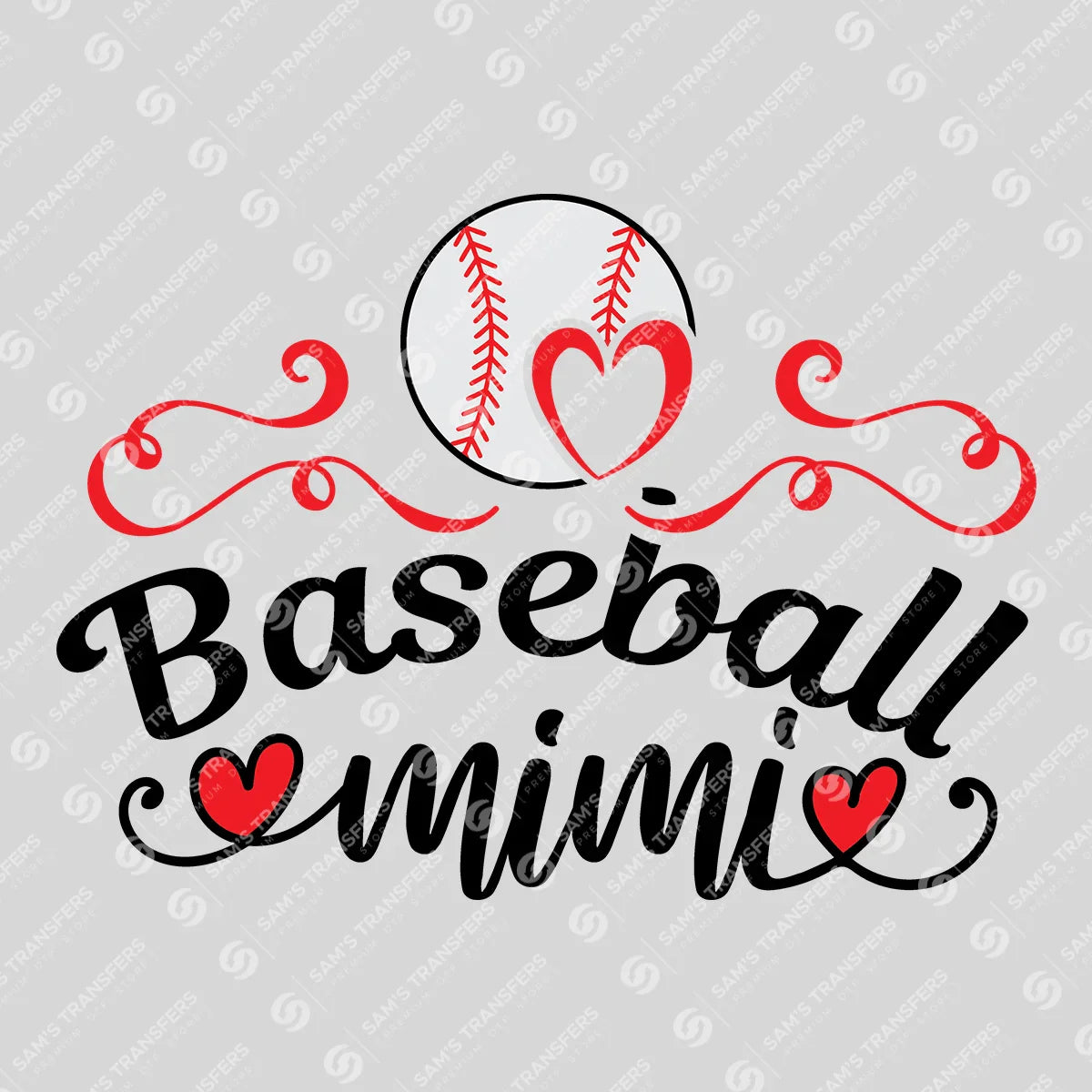 Apparel featuring a Baseball Mimi-themed DTF transfer.