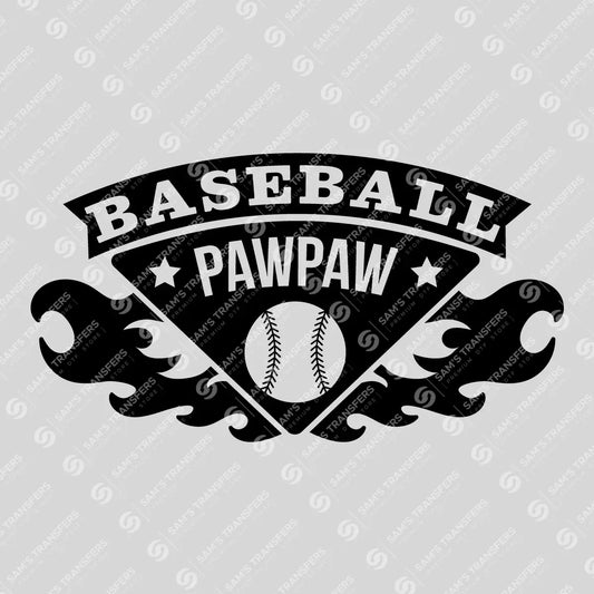 Apparel featuring a Baseball Pawpaw-themed DTF transfer.