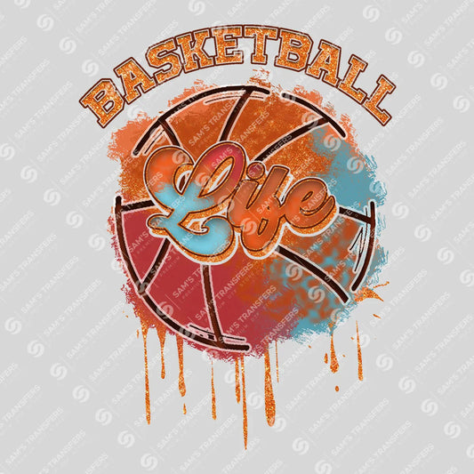 Apparel featuring a Basketball Love-themed DTF transfer.
