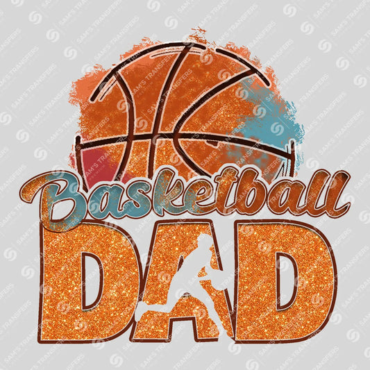 Apparel featuring a Basketball Dad-themed DTF transfer.