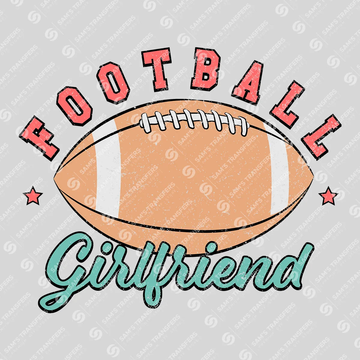 Apparel featuring a Football Girlfriend-themed DTF transfer.