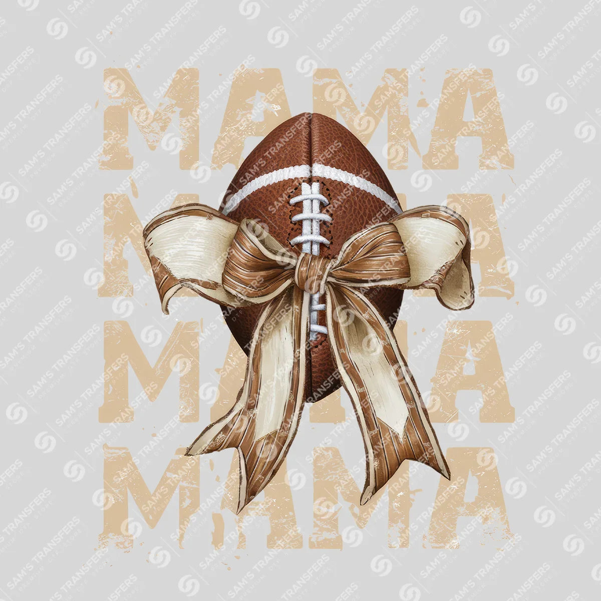 Apparel featuring a Football Mama Bow-themed DTF transfer.
